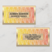 Carte De Visite Métal or | Lignes de Motif tissées (Devant / Derrière)