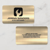 Carte De Visite Métal or | Logo de clé (Devant / Derrière)