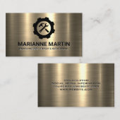 Carte De Visite Métal or | Logo de la clé de marteau (Devant / Derrière)