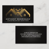 Carte De Visite Métal Or Maisons (Devant / Derrière)