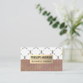 Carte De Visite Métal or | Motif Bohème en plumes (Debout devant)