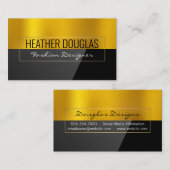 Carte De Visite Métal or | Noir brillant (Devant / Derrière)