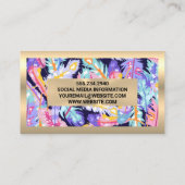 Carte De Visite Métal or | Plumes de saumons (Dos)