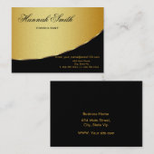 Carte De Visite Métal Or professionnel Élégant Noir moderne (Devant / Derrière)