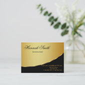 Carte De Visite Métal Or professionnel Élégant Noir moderne (Debout devant)