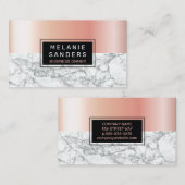 Carte De Visite Métal or Rose brillant | Marbre (Devant / Derrière)