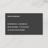 CARTE DE VISITE MÉTAL OR SIMPLE MODERNE ÉLÉGANT PROFESSIONNEL (Dos)