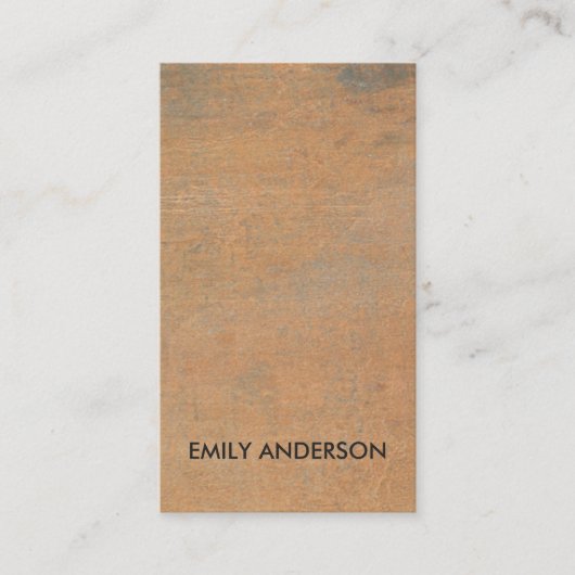 CARTE DE VISITE MÉTAL ORANGE DE GRUNGE CORROSIF RUSÉ TEXTUÉ (Devant)