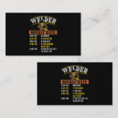 Carte De Visite Métal ouvrier soudage MIG souder Funny Welder Heur (Devant / Derrière)