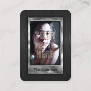 Carte De Visite Métal photo de profil de code QR personnalisé