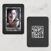 Carte De Visite Métal photo de profil de code QR personnalisé (Devant / Derrière)