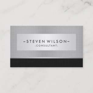 Carte De Visite Metal Professional Moderne Élégant Noir Simple