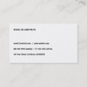 CARTE DE VISITE MÉTAL PROFESSIONNEL ÉLÉGANT MODERNE NOIR SIMPLE (Dos)