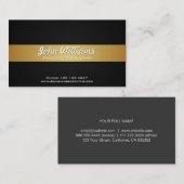 Carte De Visite Métal professionnel simple or professionnel noir (Devant / Derrière)