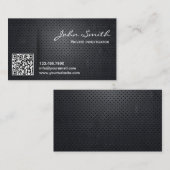 Carte De Visite Metal QR Code Enquêteur professionnel Dark (Devant / Derrière)