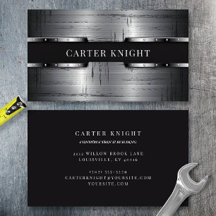 Carte De Visite Métal rayé industriel
