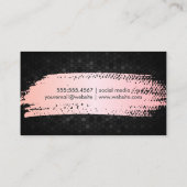 Carte De Visite Métal rose brossé | Motif géométrique noir (Dos)