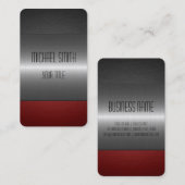 Carte De Visite Métal rouge et noir d'acier inoxydable (Devant / Derrière)