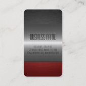 Carte De Visite Métal rouge et noir d'acier inoxydable (Dos)