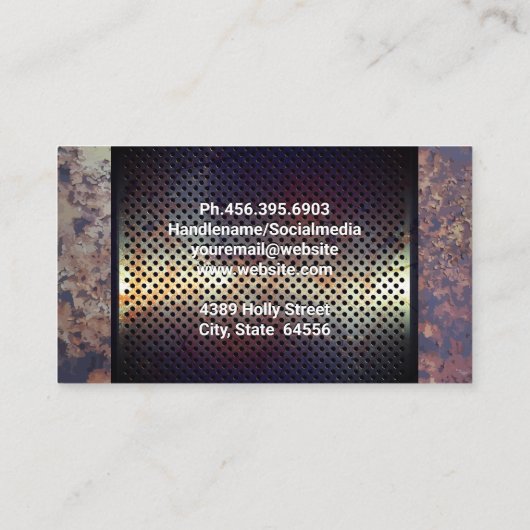 Carte De Visite Métal rouillé (Dos)