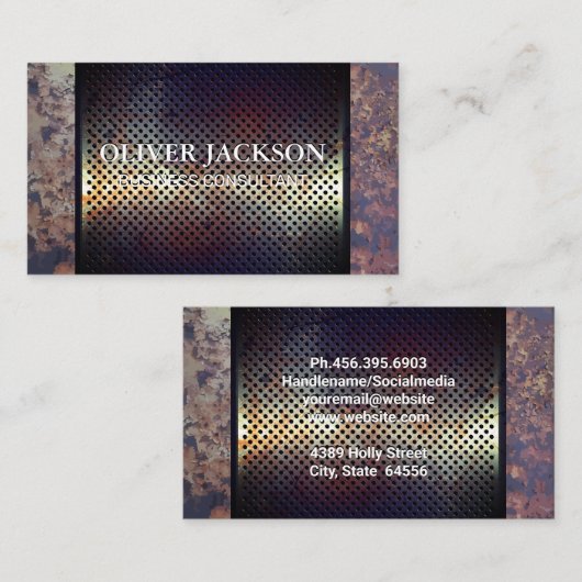 Carte De Visite Métal rouillé (Devant / Derrière)