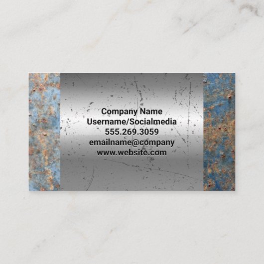 Carte De Visite Métal rouillé | Ancien Arrière - plan métallique r (Dos)