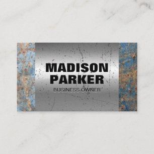 Carte De Visite Métal rouillé   Ancien Arrière - plan métallique r