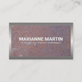 Carte De Visite Métal rouillé | Bordure métallique (Devant)