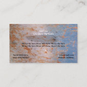 Carte De Visite Métal rouillé, corrodé, texture personnalisée (Dos)