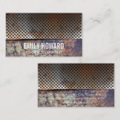 Carte De Visite Métal rouillé perforé (Devant / Derrière)