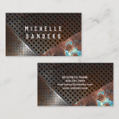 Carte De Visite Métal rouillé perforé (Devant / Derrière)