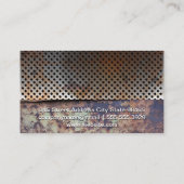 Carte De Visite Métal rouillé perforé | Grue de construction (Dos)