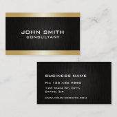 Carte De Visite Métal simple moderne élégant professionnel de noir (Devant / Derrière)