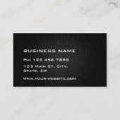 Carte De Visite Métal simple moderne élégant professionnel de noir (Dos)