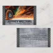 Carte De Visite Métal Smith Coupe Métal | Souder Rivets Acier (Devant / Derrière)