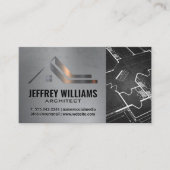 Carte De Visite Métal sur le toit | Impression bleue des propriété (Devant)