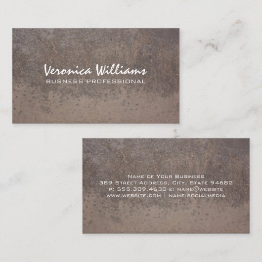 Carte De Visite Métal texturé (Devant / Derrière)