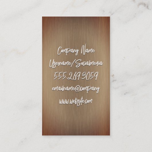 Carte De Visite Métal texture élégant | Cursive (Dos)