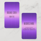 Carte De Visite Métal violet d'acier inoxydable (Devant / Derrière)