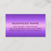 Carte De Visite Métal violet d'acier inoxydable de monogramme fait (Dos)