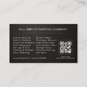 Carte De Visite Metallic Black Gold Painter Painting QR Code (Dos)