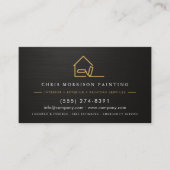Carte De Visite Metallic Black Gold Painter Painting QR Code (Devant)