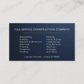 Carte De Visite Metallic Building Construction Navy Blue   (Dos)