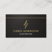 Carte De Visite Metallic Electrician Electrical Contractor QR Code (Devant)