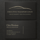 Carte De Visite Metallic Executive Transport Black & Gold