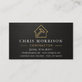 Carte De Visite Metallic General Construction Black Gold QR Code (Devant)