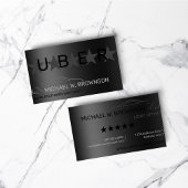 Carte De Visite Metallic Grey Silver Minimal voiture conducteur au