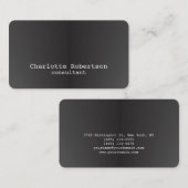 Carte De Visite Métallic Gris Plaine Créative Moderne Consultant (Devant / Derrière)