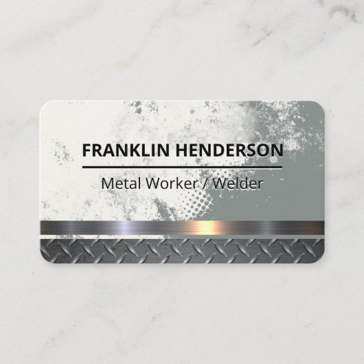 Carte De Visite Metallic | Grunge Background | Construction (Devant)
