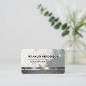 Carte De Visite Metallic | Grunge Background | Construction (Debout devant)